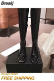 High Heel Women Long Boots High Quality Leather Patent Leather Ladies Zip Knight Boots Fashion High Heel Knee-high