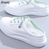 Outer Wear Slippers Women's Summer New White Fashion Flat Bottom Breathable Shoes Spring Leisure Sport Fashion Hollow
