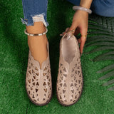 Breakj Spring And Summer Breathable Hollow Mother Sandals Women Flat-Bottomed Soft Base Size 42 Middle-Aged Women's Hole