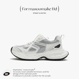 Summer Sneakers New Korean Mesh Breathable Platform Dad Shoes Women's Student Casual Thick Sole Silver Sport Running