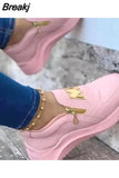 Women Sneakers Lace-Up Wedge Sports Shoes Women's Vulcanized Shoes Casual Platform Ladies Sneakers Comfy Females