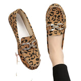 Leather Women Flats New Brand Handmade Women Casual Leather Shoes Leather Moccasin Fashion Leopard Print Women Driving