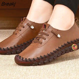 Sneakers Women Shoes Autumn New Platform Loafers Retro Lace Up Flat Non-slip Casual Shoes Female Mom Shoe Chaussure