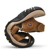 Men Shoes 2023 Genuine Leather Men Sandals Outdoor Male Beach Slippers Man Sandals Plus Size