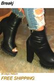 Color Ankle Boots Women Boots 2023 New Animal Pattern Waterproof Platform High-heeled Thick-soled Open Toe Zip