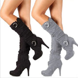 Breakj Autumn And Winter Women's Boots Long-Sleeve Women's Boots Wish High-Heeling Elastic Boots Direct