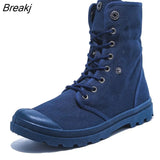 men Outdoor shoes thick-soled high-top canvas shoes men flip fashion sports shoes