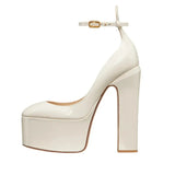 Heels Women Pumps Elegant Patent Leather Office Lady Shoes Luxury Brand High-heeled Female Platform Shoes Summer 2024