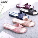 New Thick Heel Slippers Women Wear Middle Heels Casual Soft Bottom Fashion All-match Sandals and Slippers Summer