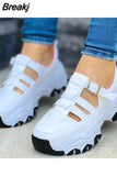 Sneakers Autumn Casual Breathable Solid Color Thick Sole Sneakers Fashion Running Walking Lace Up Sneakers Women Size
