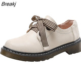 Fashion Ladies Leather Shoes Women Flats Brand Women Brogue Shoes Young Ladies Footwear Black Plus Size 42