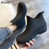 Rain Boots 2020 Spring Autumn Waterproof Ankle Boot For Women Shoes Low Heel Rain Boots Non-Slip Ladies Shoes Plus