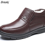 Genuine Leather Men's White Sheep Fur Boots British Style Warm Casual High Top Cotton Shoes Wool Blend Side Zip Shoes