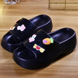 Slippers Fashion Platform Korean Version Increase Women's Shoes Wedge Cartoon Cute Outdoor Flip Flops Slides