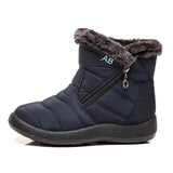 Waterproof Snow Boots for Women Non Slip Thick Plush Platform Ankle Boots Woman Plus Size Winter Cotton Padded Shoes
