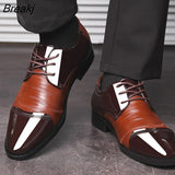 Business Oxford Leather Shoes Men Breathable Rubber Formal Dress Shoes Male Office Wedding Flats Footwear Mocassin
