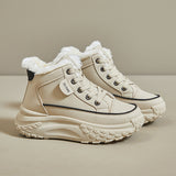 New High Top Cotton Sneakers Fashion Plush Warm Sports Dad's Shoes Color Matching Casual Running Platform Vulcanize