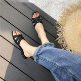New Women Brand Slippers Summer Slides Open Toe Flat Casual Shoes Leisure Sandal Female Beach Flip Flops Big Size