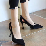 Female Casual High Quality Pointed Toe Yellow Slip on Stiletto Heels for Office Women Party Black Heel Shoes Zapatos