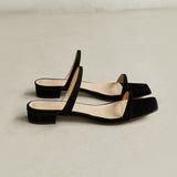Fashion Minimalist Two Part Slide Sandals Women Slippers Summer New Outdoor Beach Flat Sandals Non-slip Slides Woman