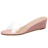 SummerTransparent Slippers Women Fashion Comfortable Wedges Sandals Women Low-heeled 4.5CM Shallow Women Slides Beach