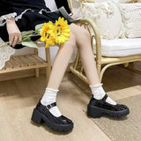 Breakj Back-Bottomed Retro Mary Jane Shoes Women 2025 New Four-Season Fashion Almost Thin Small Leather