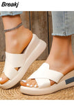 Heel Sandals Women's 2023 Summer New Fashion Muffin Open-toe Fairy Style Outside Wear Thick-soled Shoes