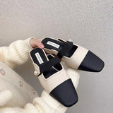 Style Fragrant Style Color Baotou Semi-Slippers Women Wear Lazy Shoes With Thick Heels Muller Shoes Without