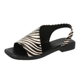 Breakj Sandals Women 2025 Summer New Large-Size Fish Mouth Side Empty Fashion Thick Heel Low-Heeled Sandals