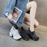 Women's Shoes 2023 Autumn New Casual Small White Shoes Rhinestone Platform Sports Air Cushion Shoes Plus Size Zapatos De
