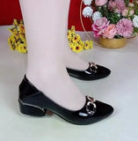 Fashion Sweet Golden Square Heel Pumps for Night Club Women Black High Quality Office Spring Shoes Sapatos Azuis