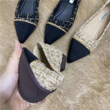 Breakj Spring And Summer New Fairy Wind Chain Flat Sole Single Shoes Women's Version Of Sharp Head Light Soft Bottom