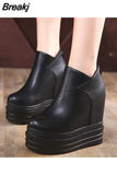 Ankle Boots Zipper Women Shoes Autumn Luxury Designer Clogs Platform Boots-Women Round Toe Low Fashion 2023 Wedge Ladies