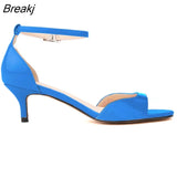 Women Sandals Summer Sexy 5cm Low High Heels Fashion Buckle Ankle Sandal Party Wedding Shoes Woman Open Toe