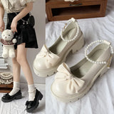 Breakj Jane Shoes Women 2025 Spring And Autumn New Flat Single Shoes Women's Summer Soft-Soled Grandmother Shoes Bow Small Leather