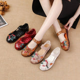 Head Layer Cowhide Cow Tendon Bottom Mother Shoes Flat Sandals Hole Hole Anti-Slip Soft Bottom Soft Surface National
