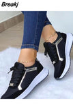 Trendy Mesh Platform Sneakers for Women Tenis Breathable Breathable Casual Sports Shoes Women Flats Shoes Zapatillas