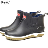 Men's Short Tube Anti-skid Car Wash Low-top Rain Boots Winter Men Rain Shoes Fishing Overshoes Rubber Shoes Kitchen Work