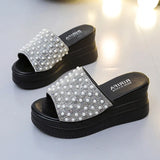 white pink slippers Flip Flops Women shoes Slippers Platform Summer Shoes Open Toe Wedges Sandals Ladies Shoes women