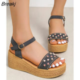 Platform Sandals 2022 Fashion Women Strap Gladiator Sandal Wedges Shoes Casual Woman Peep Toe espadrille femme