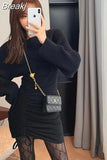Vintage Knitted Dress Women Casual Sweater Suits Slim Y2k Mini Dress Party One Piece Dress Korean 2023 Winter