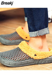 Men and Women Winter Slippers Fur Slippers Warm Fuzzy Plush Garden Clogs Mules Slippers Home Indoor Couple House Floor