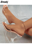 Print Sandals Open Toe High Heels Women's Sheer Sexy Summer Shoes Open Toe Women's Shallow Gladiator Plus Size