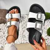 Breakj Water Drill Belt Buckle Thick Bottom Cool Slippers 2026 Summer Beach Large Size Women's