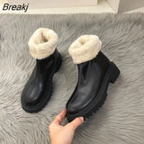 Head Boots Shoes Women Winter 2023 Autumn Winter Women's High Boots The New Fleece Thick Sole Black Platform