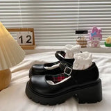 Womens Derby Shoes Autumn Female Footwear Clogs Platform Leather Fall Dress New Creepers Retro Basic Mary Janes Rubber PU Hoof
