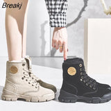 Degrees Below Zero Snow Boots Women Winter Shoes 2022 Winter Suede Boots Plush Warm Shoes Leather Ladies Ankle Boots