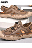 Mens Sandals Summer Breathable Mesh Sandals Men Outdoor Casual Lightweight Beach Sandals Fashion Men Shoes Large Size