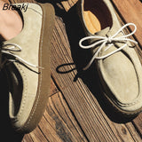Men's Shoes Lace up Leather Casual Shoes Spring Autumn Male Sneakers Designer Man Shoes Genuine Leather Barefoot