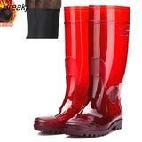 Men's Safety Work Rainboots PVC Waterproof Water Shoes Winter Wellies Autumn Non-Slip Knee-High Rain Boots Male Rubber